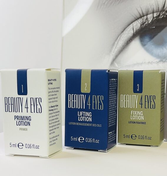 KOMPLEKTS SKROPSTU LAMINĒŠANAI BEAUTY 4 EYES NEW NO.2 (3 LĪDZEKĻI PA 5ML bez līmes)